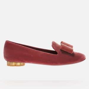 Salvatore Ferragamo burgundy suede flats/ loafers